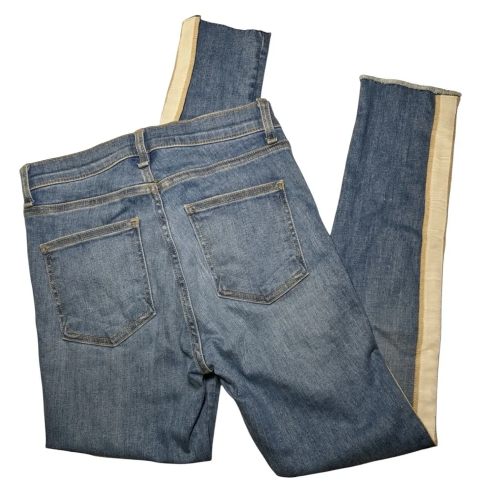 VERONICA BEARD Debbie Skinny High Rise Tuxedo Stripe Jeans in Beacon Size 27